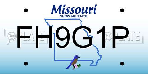 FH9G1P Missouri License Plate