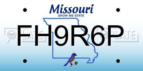 FH9R6P Missouri License Plate