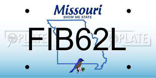 FIB62L Missouri License Plate