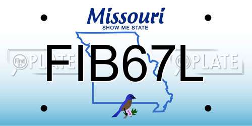 FIB67L Missouri License Plate