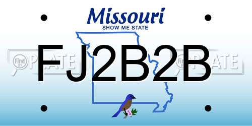 FJ2B2B Missouri License Plate