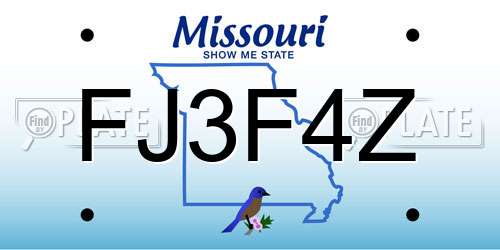 FJ3F4Z Missouri License Plate