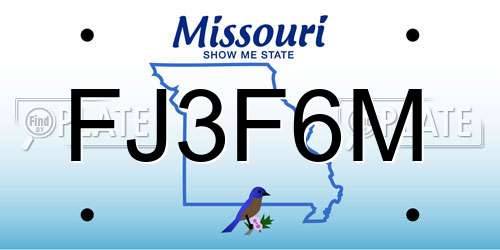 FJ3F6M Missouri License Plate