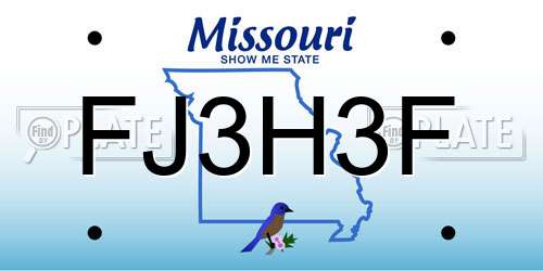 FJ3H3F Missouri License Plate