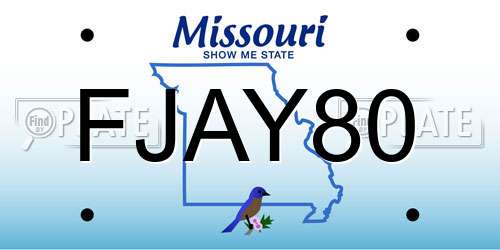 FJAY80 Missouri License Plate