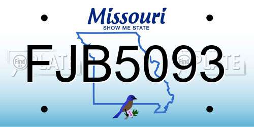 FJB5093 Missouri License Plate