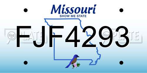 FJF4293 Missouri License Plate