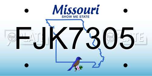 FJK7305 Missouri License Plate