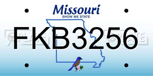 FKB3256 Missouri License Plate