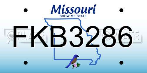 FKB3286 Missouri License Plate