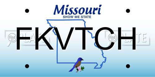 FKVTCH Missouri License Plate