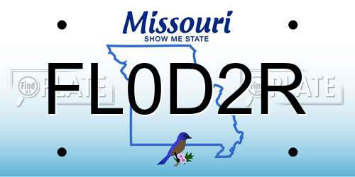 FL0D2R Missouri License Plate