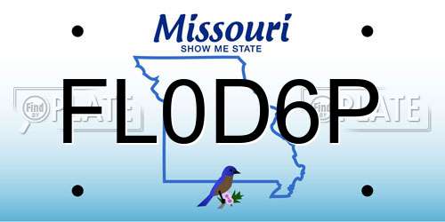 FL0D6P Missouri License Plate