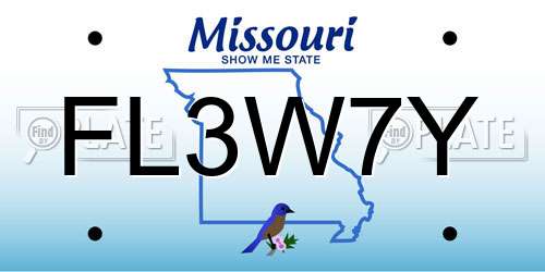 FL3W7Y Missouri License Plate