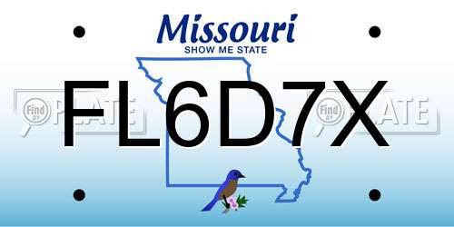 FL6D7X Missouri License Plate