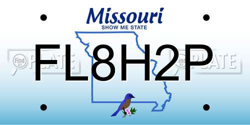 FL8H2P Missouri License Plate