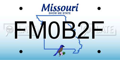 FM0B2F Missouri License Plate