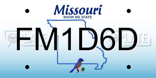 FM1D6D Missouri License Plate