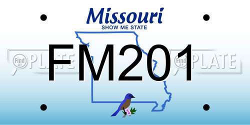 FM201 Missouri License Plate