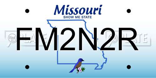 FM2N2R Missouri License Plate