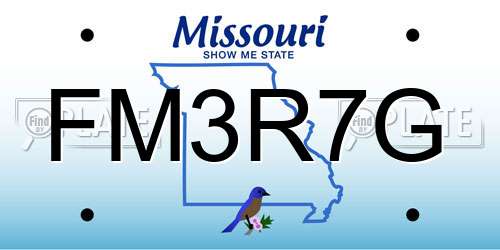 FM3R7G Missouri License Plate