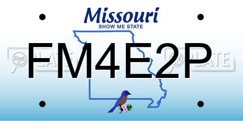 FM4E2P Missouri License Plate