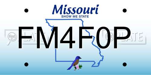 FM4F0P Missouri License Plate