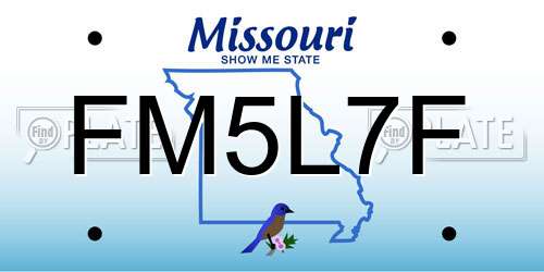 FM5L7F Missouri License Plate