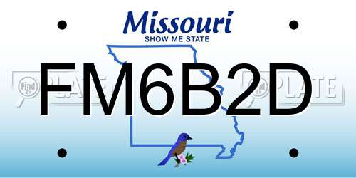 FM6B2D Missouri License Plate