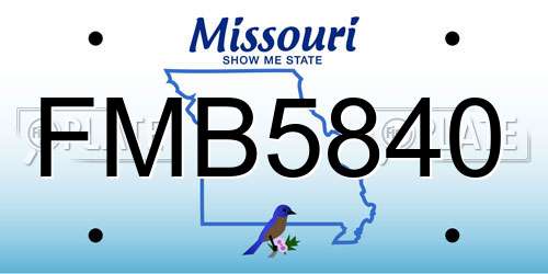 FMB5840 Missouri License Plate