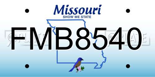 FMB8540 Missouri License Plate