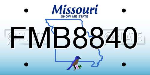 FMB8840 Missouri License Plate