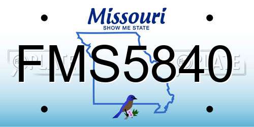 FMS5840 Missouri License Plate