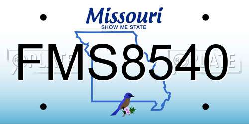 FMS8540 Missouri License Plate