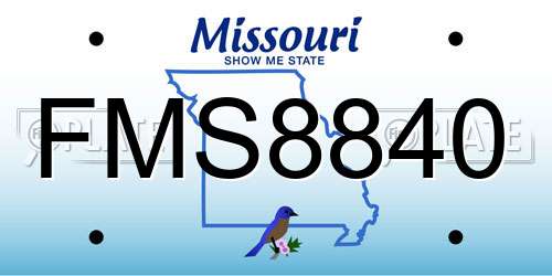 FMS8840 Missouri License Plate