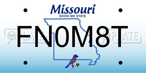 FN0M8T Missouri License Plate