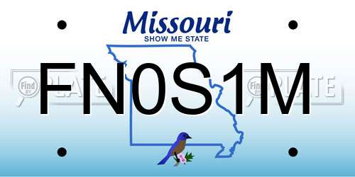 FN0S1M Missouri License Plate
