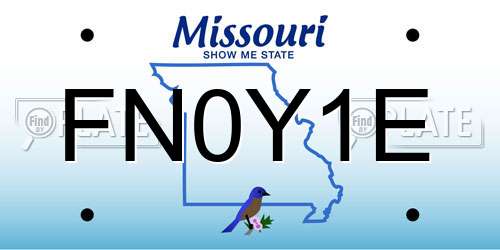 FN0Y1E Missouri License Plate