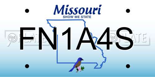 FN1A4S Missouri License Plate