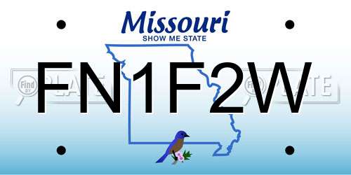 FN1F2W Missouri License Plate