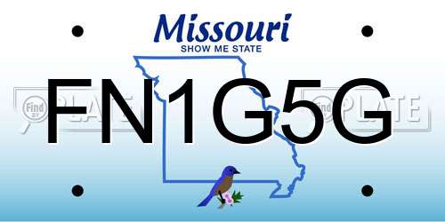 FN1G5G Missouri License Plate