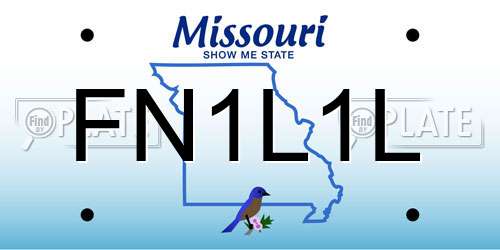 FN1L1L Missouri License Plate