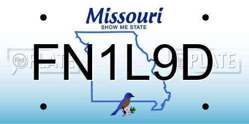 FN1L9D Missouri License Plate