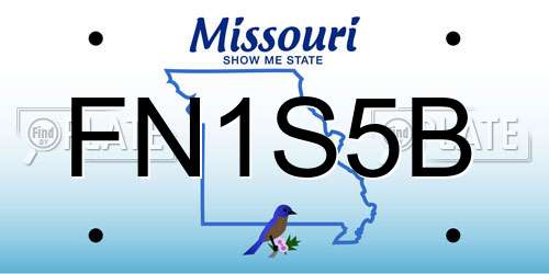 FN1S5B Missouri License Plate