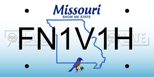 FN1V1H Missouri License Plate