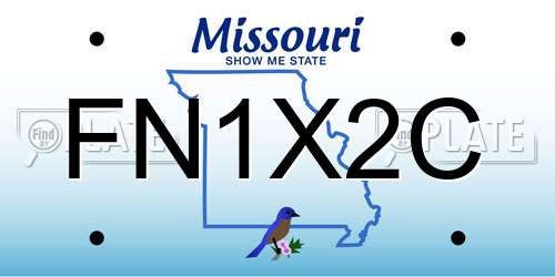 FN1X2C Missouri License Plate