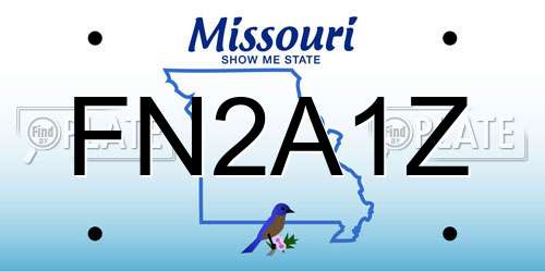 FN2A1Z Missouri License Plate