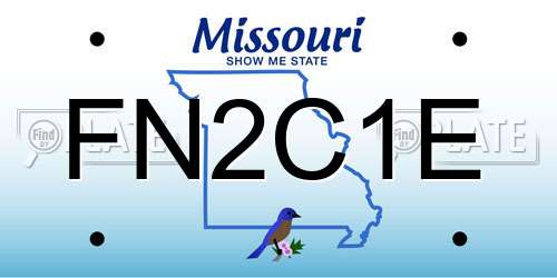 FN2C1E Missouri License Plate