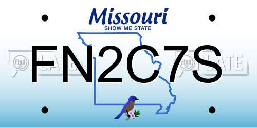 FN2C7S Missouri License Plate