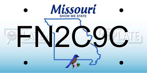 FN2C9C Missouri License Plate
